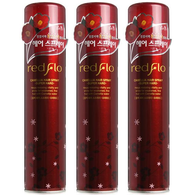 꽃을든남자 레드플로 동백 헤어스프레이 슈퍼하드, 300ml, 3개입