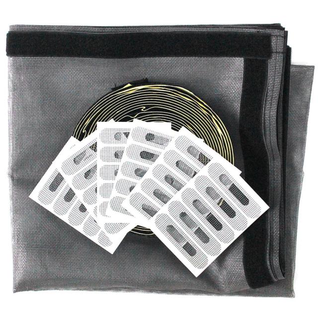 쾌청 벨크로 촘촘방충망 회색 + 검정벨크로 + 물구멍방충망 30p, 1세트