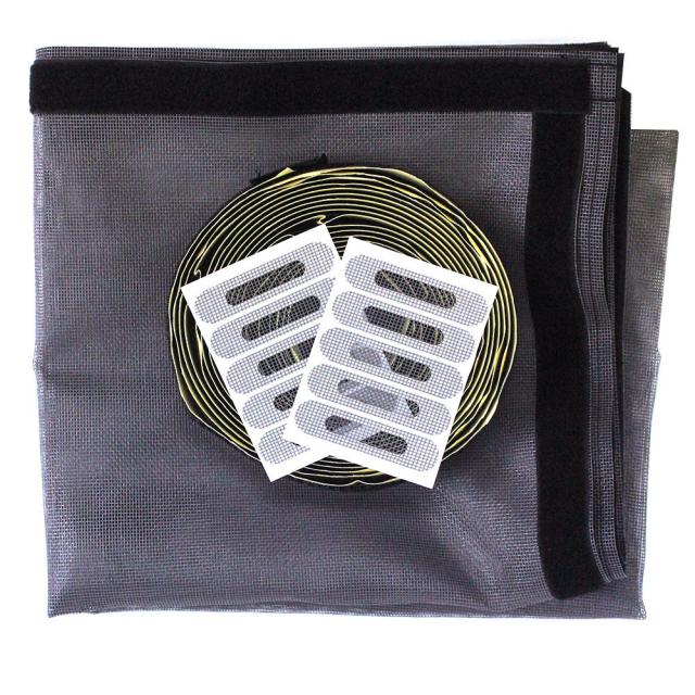 쾌청 벨크로 촘촘방충망 회색 + 검정벨크로 + 물구멍방충망 10p, 1세트