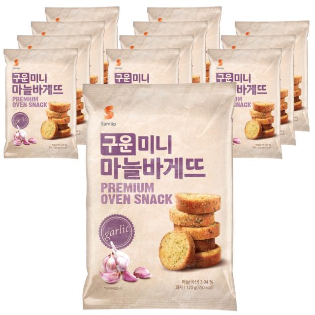 삼립 구운 미니 마늘 바게뜨 120g 12개입