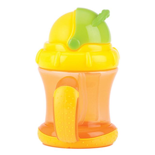 누비 추달린 빨대컵 210ml 오렌지 1개