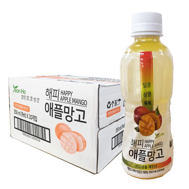 연호음료 해피 애플망고, 350ml, 20개