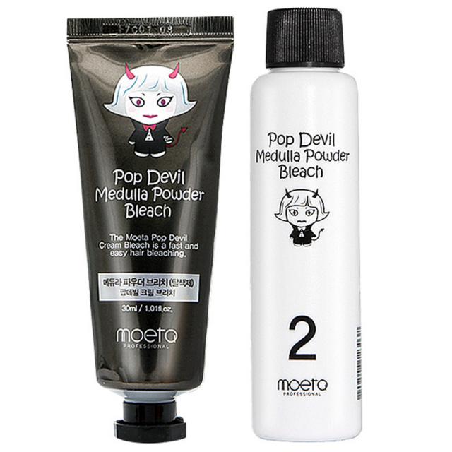 모에타 팝데빌 메듀라 파우더 크림 브리치 탈색제 1제 30ml + 2제 60g, 1세트