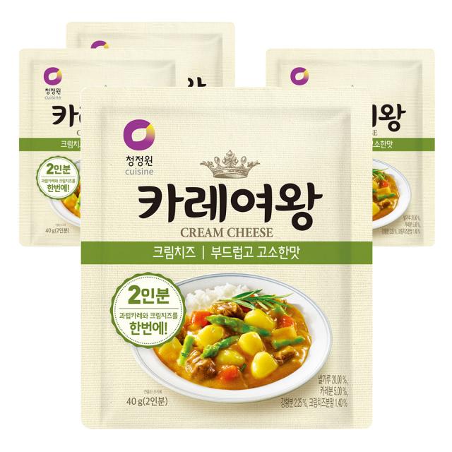 청정원 카레여왕 크림치즈 부드럽고 고소한맛, 40g, 4개