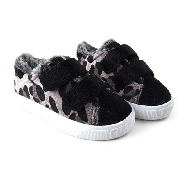 베베마루 유아동용 털 투 밴드 송치 호피 스니커즈 3376