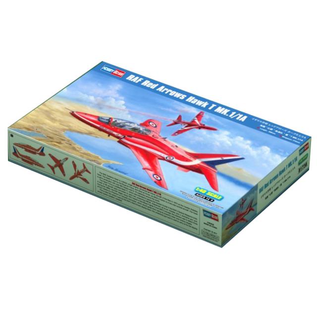 HobbyBoss 1:48 영국 Red Arrow 시범단 Hawk T MK 1/1A 프라모델, 1개