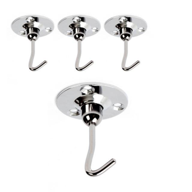 선반나라 천정 원반훅, 실버, 4개입