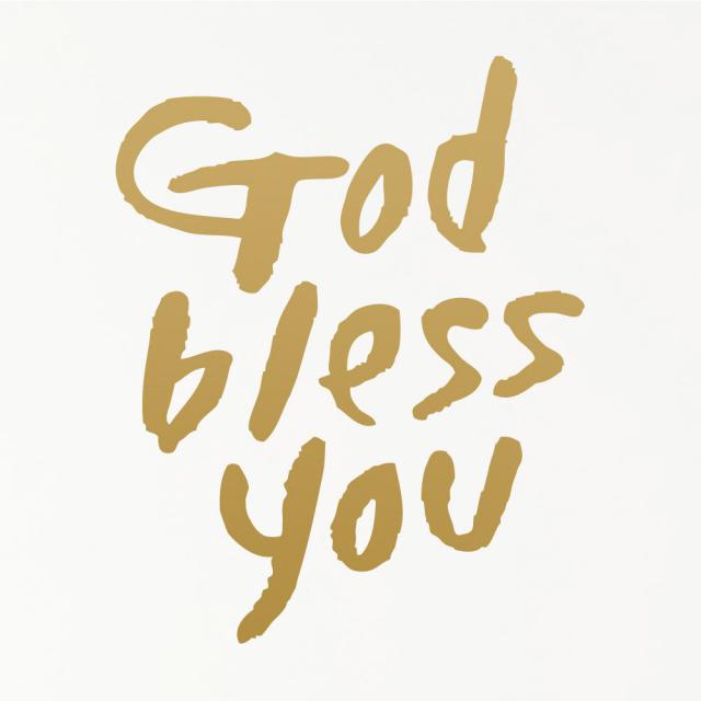 1am 캘리그라피 인테리어 포인트 스티커 God Bless You 금색