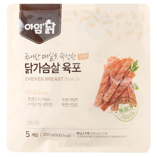 아임닭 국내산 매실 숙성 수제 닭가슴살 육포, 40g, 5개입