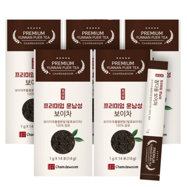 참다움 프리미엄 운남성 보이차 스틱 14p, 14g, 5개입