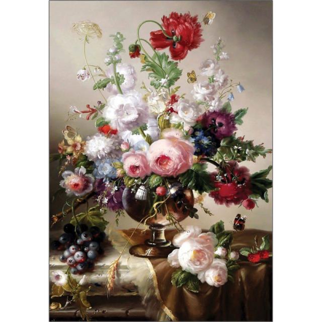 퍼즐코리아 꽃이 만발한 꽃병과 나비 직소퍼즐 3166 1000피스 혼합 색상