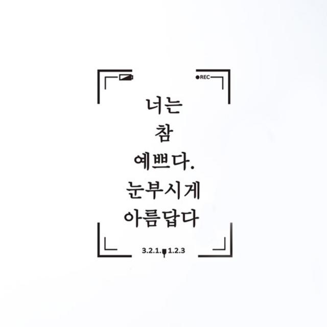 디자인엠 캘리그라피스티커 너는 참 예쁘다, 블랙