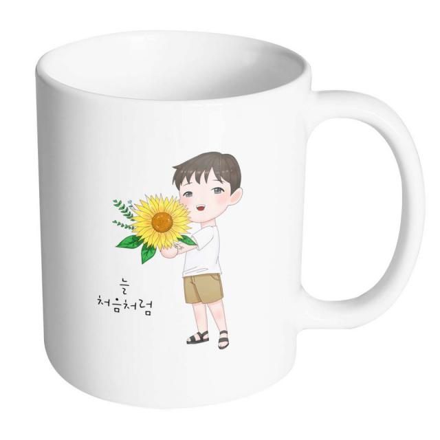 핸드팩토리 해바라기소년 늘처음처럼 머그컵, 내부 화이트, 1개