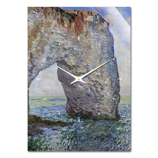 더윤 레티나 명화 벽시계 모네 에트르타 근처의 만포르트 30 x 42 cm, 혼합 색상