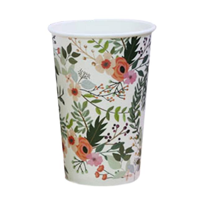 로앤그린 투고팩 플라워 종이컵 390ml(13온스), 1개입, 100개