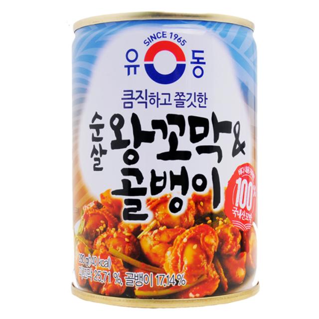 유동 순살 왕꼬막&골뱅이 통조림, 280g, 1개