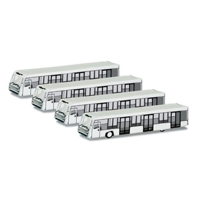 HERPA 레프리카 1/400 SCENIX Airport Bus Set 4pcs HE562409DI 공항버스 디오라마 다이캐스트 세트, 혼합 색상