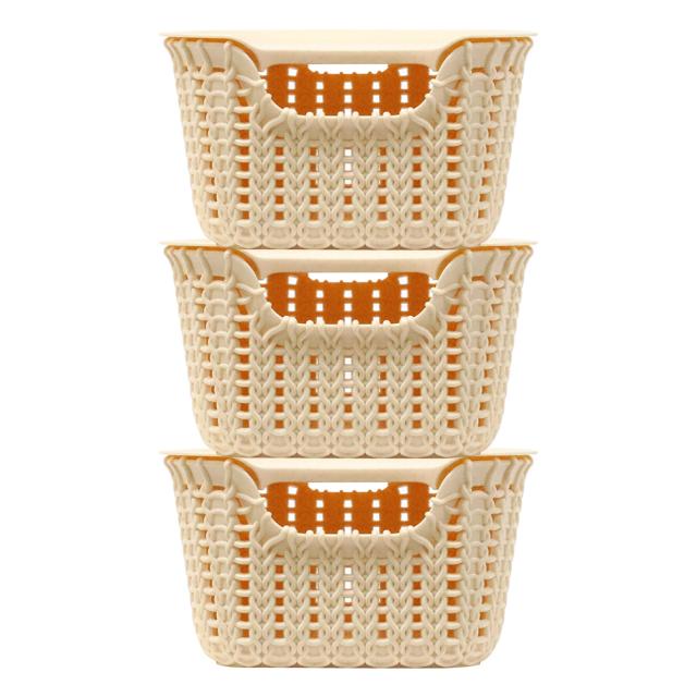 오하임 라탄 컬러 바구니 5L x 3p, 크림화이트, 1개
