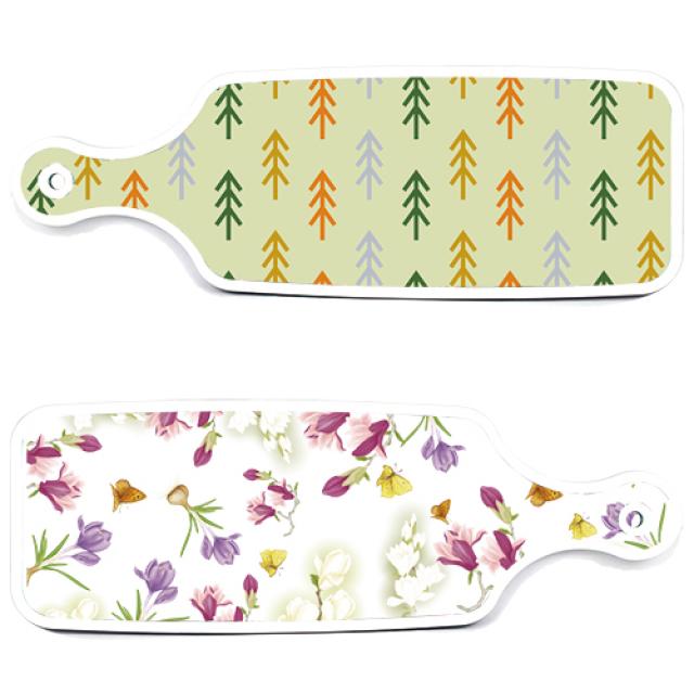 로엠디자인 서빙 도마 보드 2p 로맨틱청자색floral 세트, 로맨틱청자색floral, 소나무치자색, 1세트