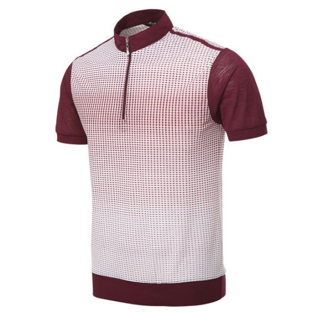 옥스피아 골프 S/S 그라데이션 반집업 반팔티셔츠, 55_와인