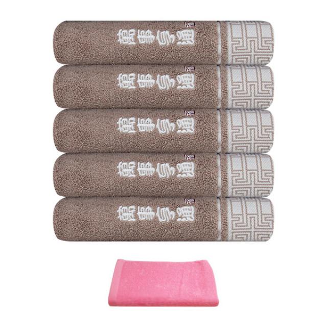 송월타월 만사형통 40 수건 5p + 수입미용타올 CS32 분홍, 갈색, 1세트