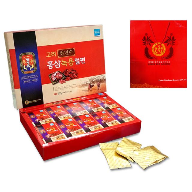 명기삼 고려천년수 홍삼녹용절편 + 쇼핑백, 20g, 10개