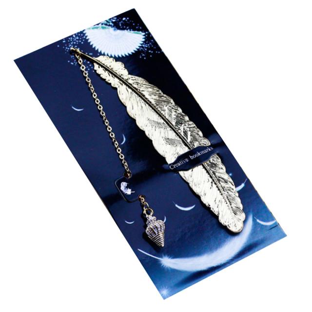 해피트레이딩 골드 팬던트 깃털 책갈피, 05, 1개