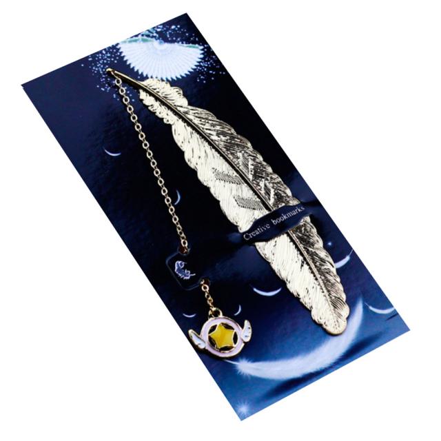 해피트레이딩 골드 팬던트 깃털 책갈피, 07, 1개