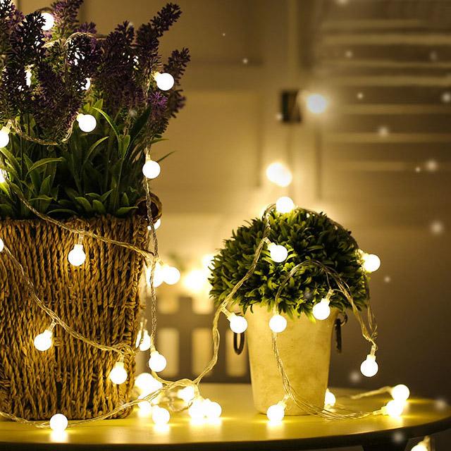 본진 레일형 방울 방울 앵두전구 100구 Usb형 웜화이트