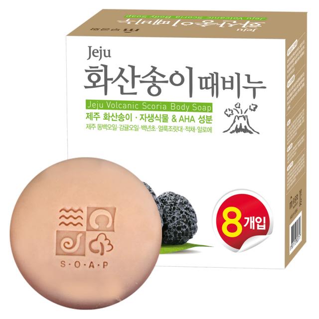 무궁화 화산송이 때비누, 100g, 8개입