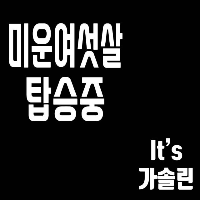 마이카 차량용스티커 미운여섯살탑승중 + 주유구스티커 It's 가솔린, 흰색, 1세트