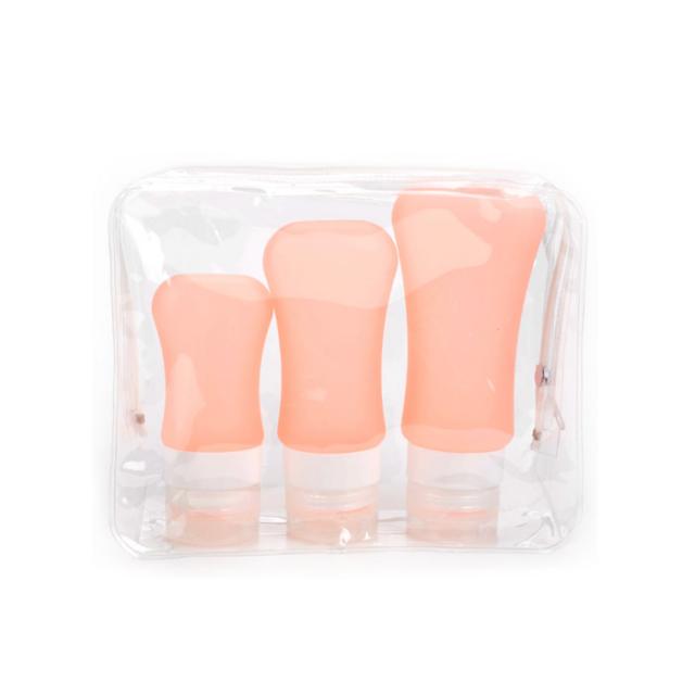 아리코 로션 세면용품 실리콘 공병 3종 세트 89ml + 60ml + 37ml, 오렌지, 1세트