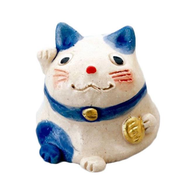 마츠모토자기 오브제 금화든 파란무늬 고양이, 혼합 색상