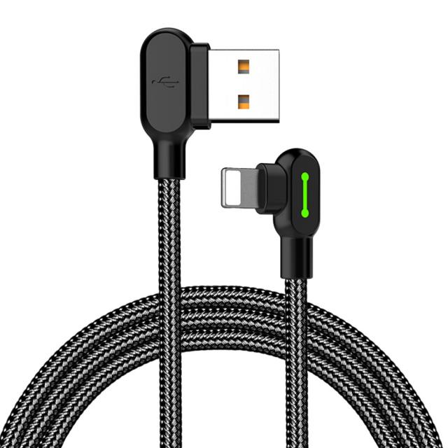 맥도도 90도 라이트 8핀 케이블 1.2m 블랙 1개