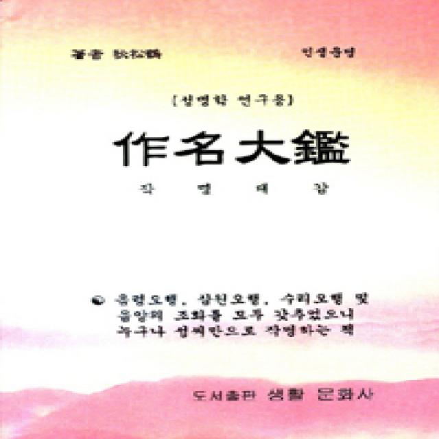 [생활문화사]작명대감, 생활문화사