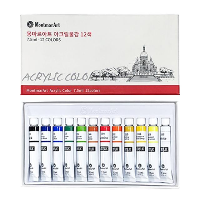 몽마르아트 아크릴물감, 7.5ml, 12색