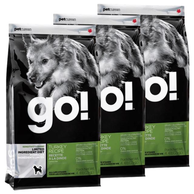 go LID 그레인프리 칠면조 레시피 애견사료, 2kg, 3개
