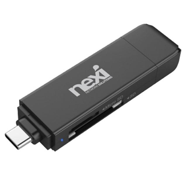 넥시 Usb3.1/3.0 Otg 카드리더기 마이크로 Sd 카드 Nx U3130cr Nx610 블랙 1개