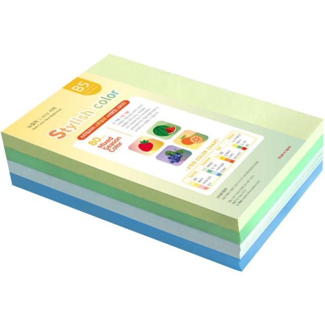 종이문화 스타일리쉬색지혼합 260 SS-Summer B5 80g 420p세트, 1세트