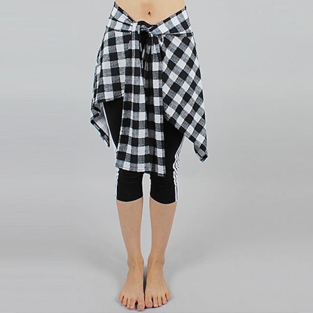 코러스라인 에어로빅 랩스커트 CWH18074, 블랙