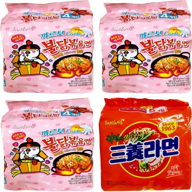 삼양 까르보 불닭볶음면 130g x 12p + 삼양라면 120g x 5p, 17개