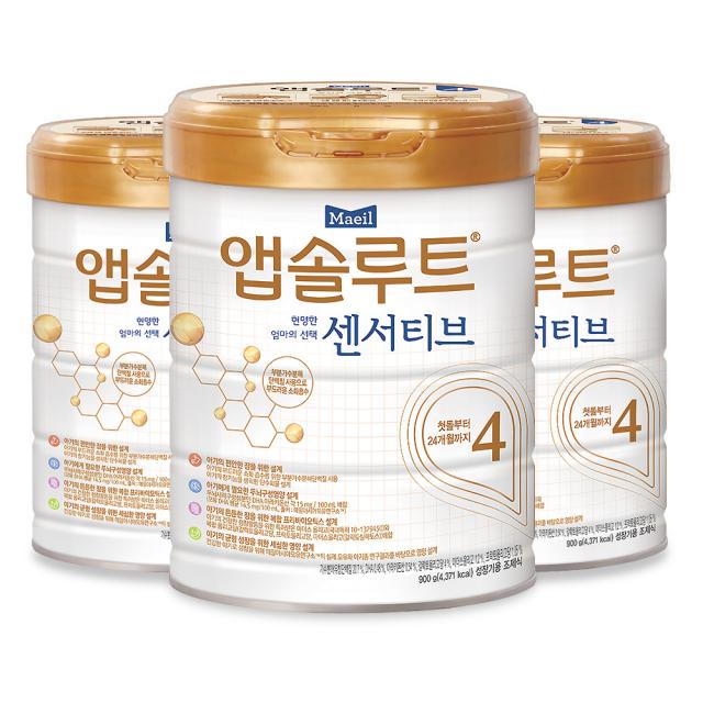 앱솔루트 센서티브 분유 4단계 900g 3개