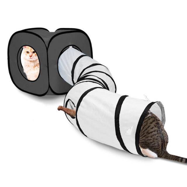 딩동펫 고양이 큐브 터널하우스 그레이 1개