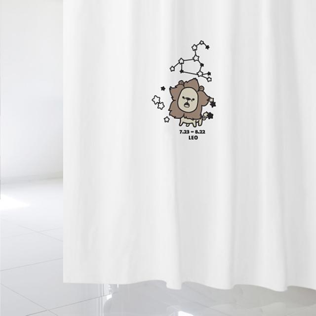 디자인수풀 샤워 커튼 사자 별자리 S 1520 x 1880 mm + 플라스틱 고리, 1세트