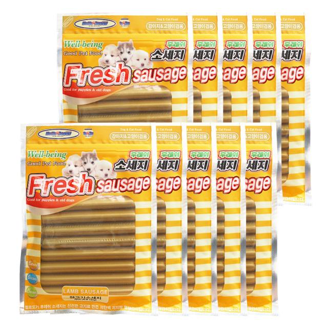 헬로도기 강아지간식 후레시 소세지 8p, 양고기맛, 10개