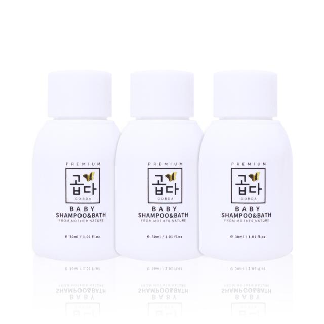 곱다 프리미엄 베이비 샴푸앤바스 페퍼민트향, 30ml, 3개