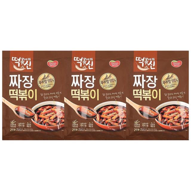 동원 떡볶이의신 짜장 떡볶이, 358g, 358ml, 3개