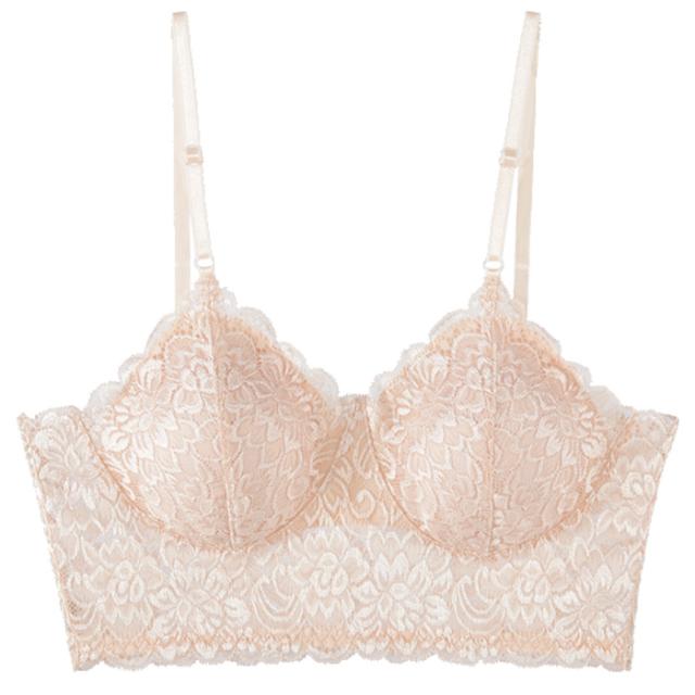 아이앤비 노와이어 레이스 일자끈 브라렛