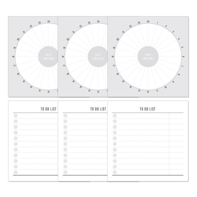 데얼스 스케줄러 S세트 투두리스트 3p + 타임테이블 3p, 혼합 색상, 1세트