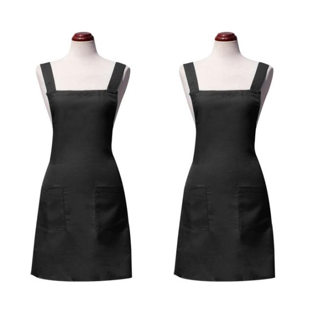 바이데코 방수 솔리드 멜빵 앞치마 블랙 2개입